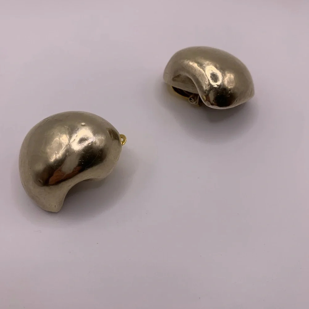 Simon Sebbeg Chunky  electricoforming gold plated clip on earrings - Picture 2 of 5